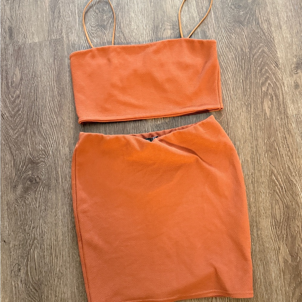 Burnt Orange Women's Skirt Set - Boohoo